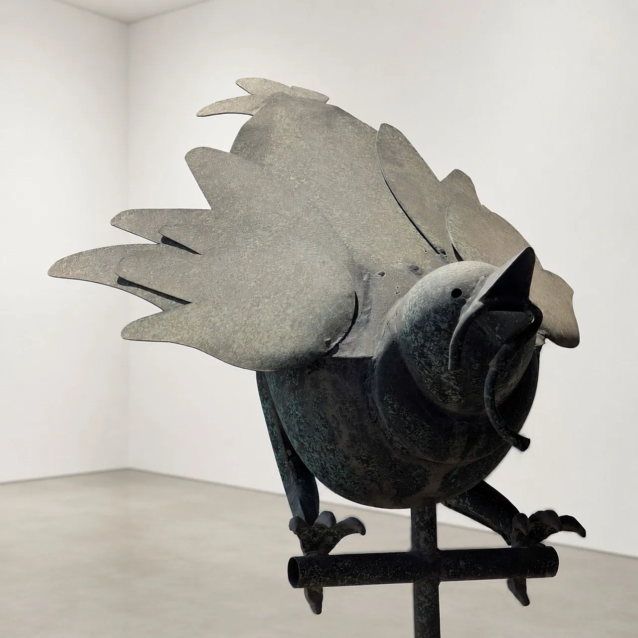 Wind vane in three-dimensional copper with birds, early 20th century 6