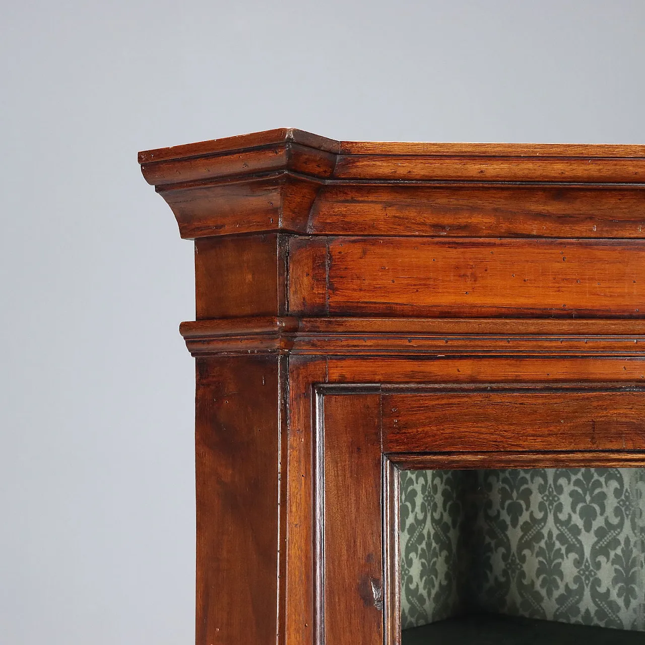 Arte Povera corner cupboard in walnut-stained fir, 20th century 5