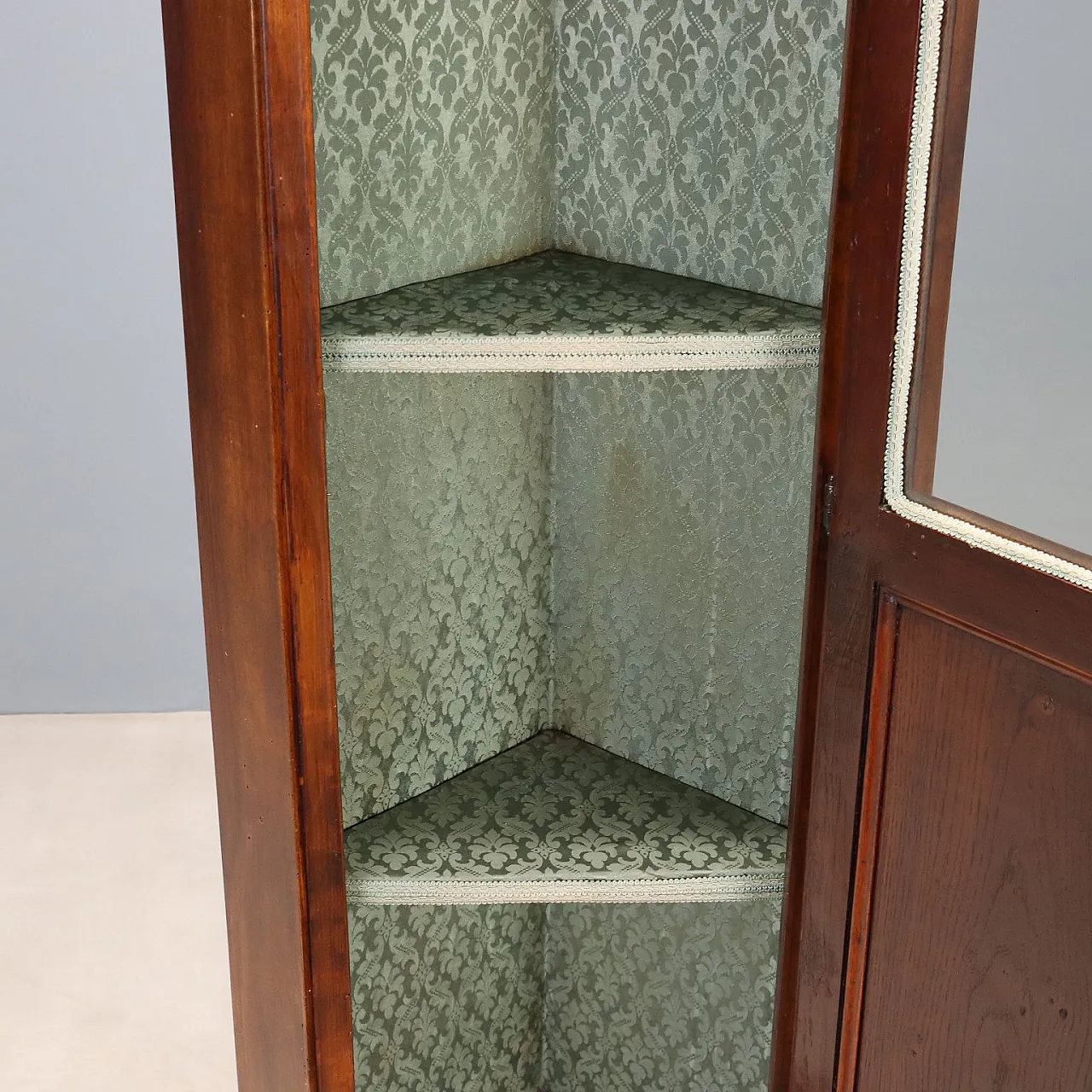 Arte Povera corner cupboard in walnut-stained fir, 20th century 7