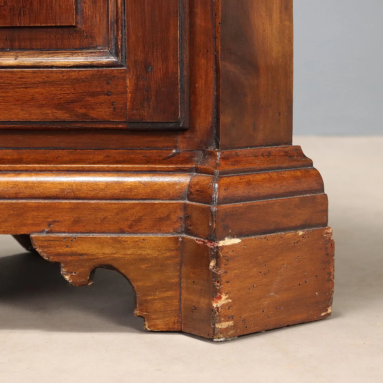 Arte Povera corner cupboard in walnut-stained fir, 20th century 8
