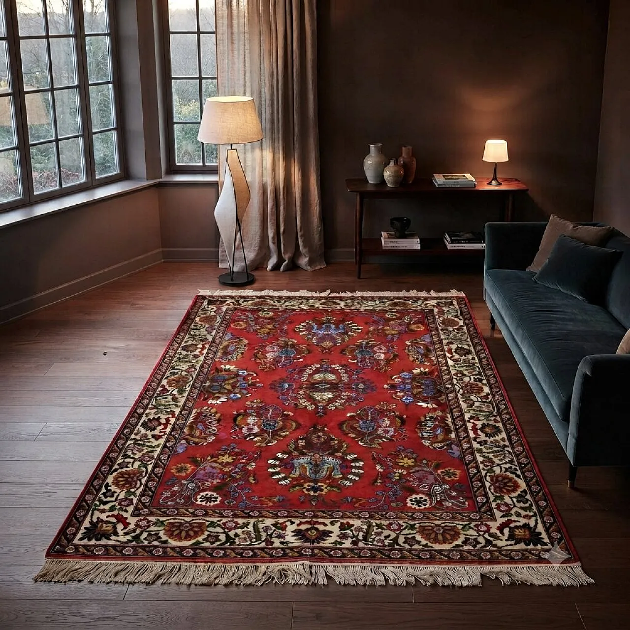 Esparta rug in cotton and wool, 20th century 2