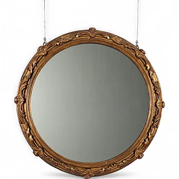 Specchio in legno intagliato e dorato, metà '900