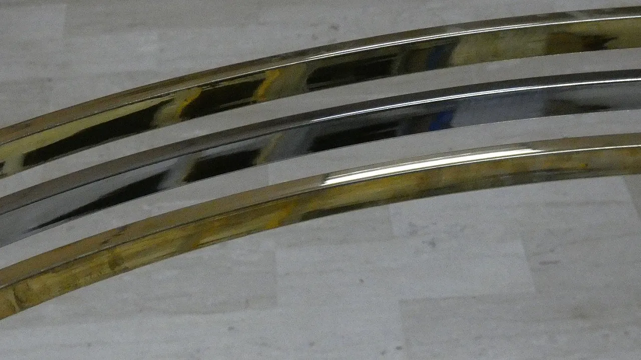 Chromed and gilded steel dining table, Italy, 1970s 18