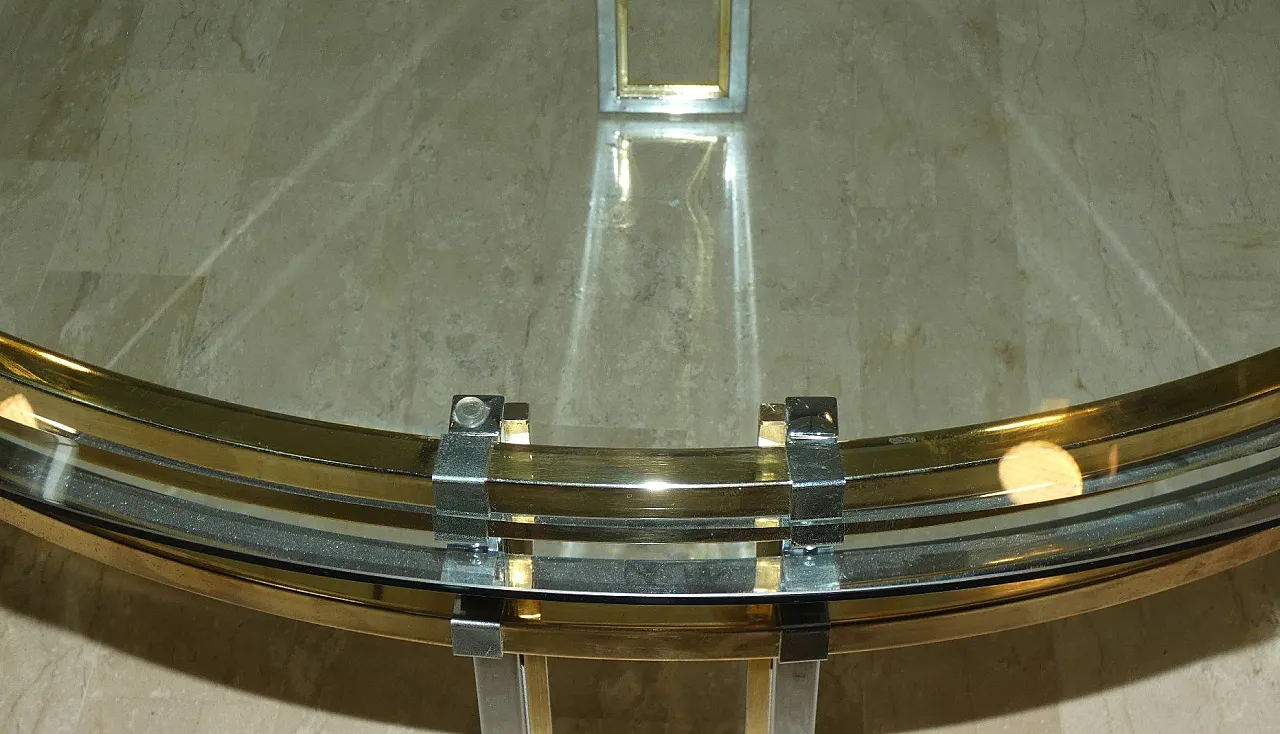 Chrome and gold-plated steel dining table, 1970s 12