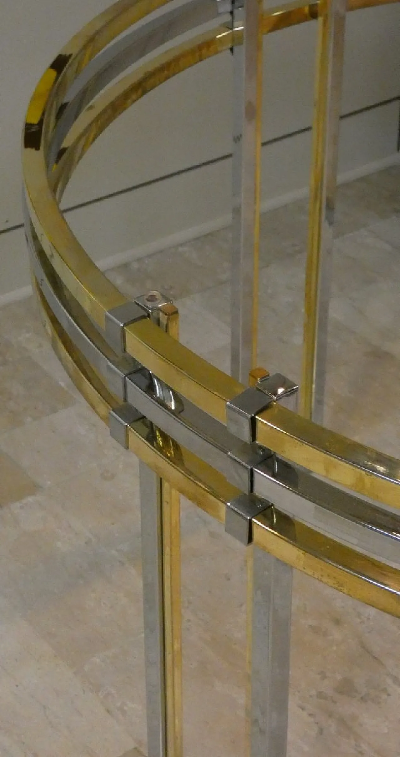 Chrome and gold-plated steel dining table, 1970s 22