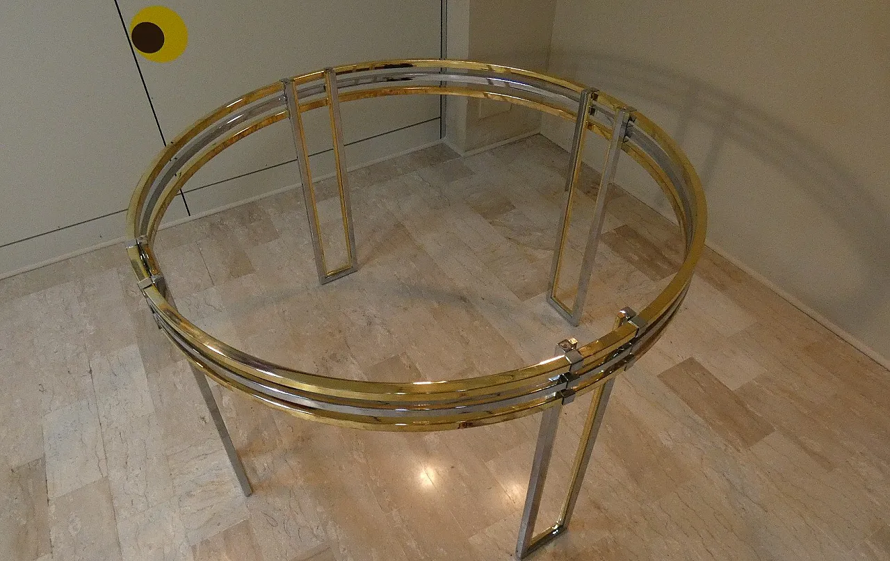 Chrome and gold-plated steel dining table, 1970s 27