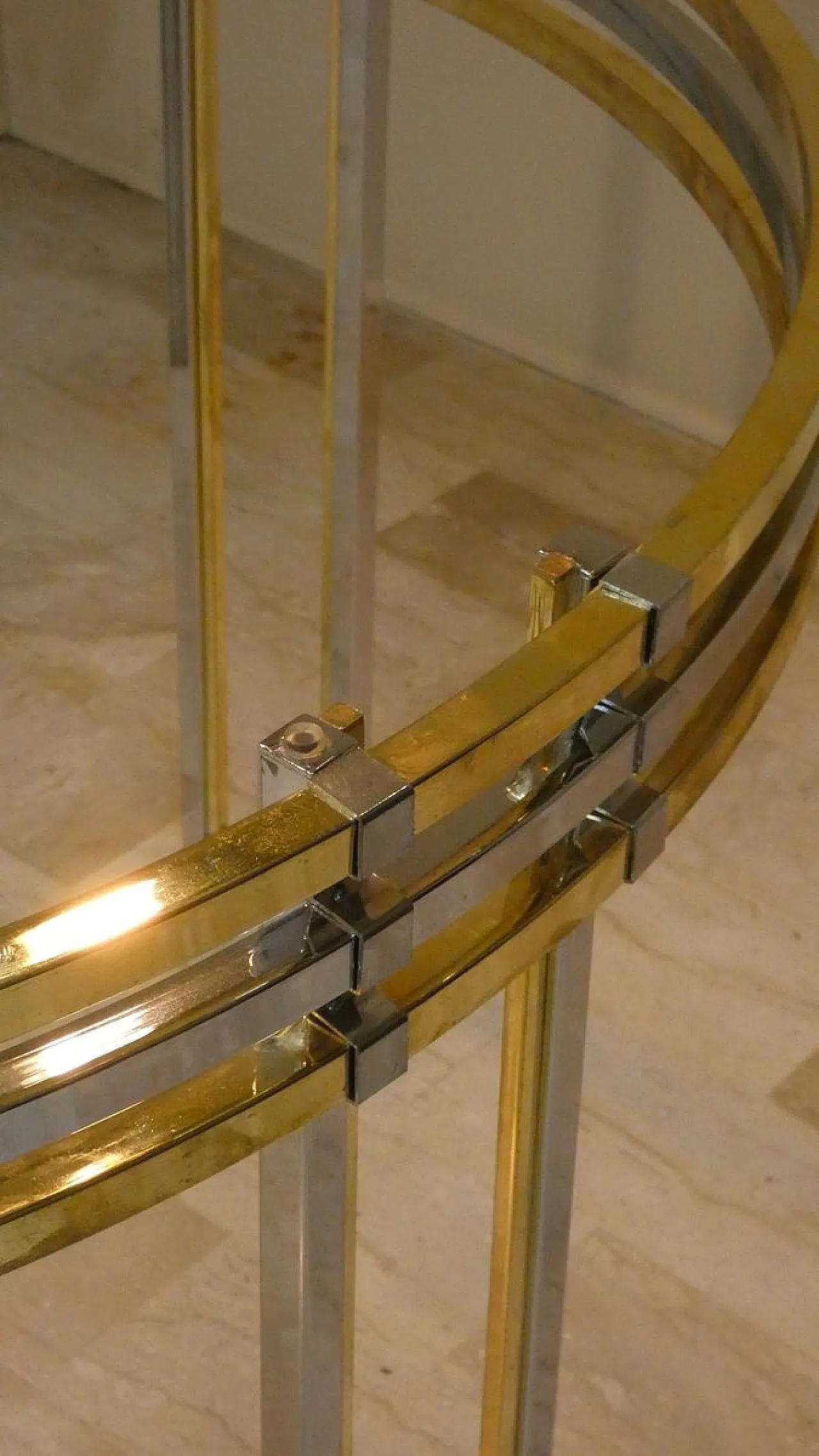 Chrome and gold-plated steel dining table, 1970s 29