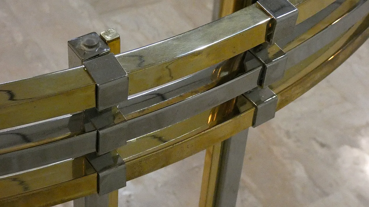 Chrome and gold-plated steel dining table, 1970s 31