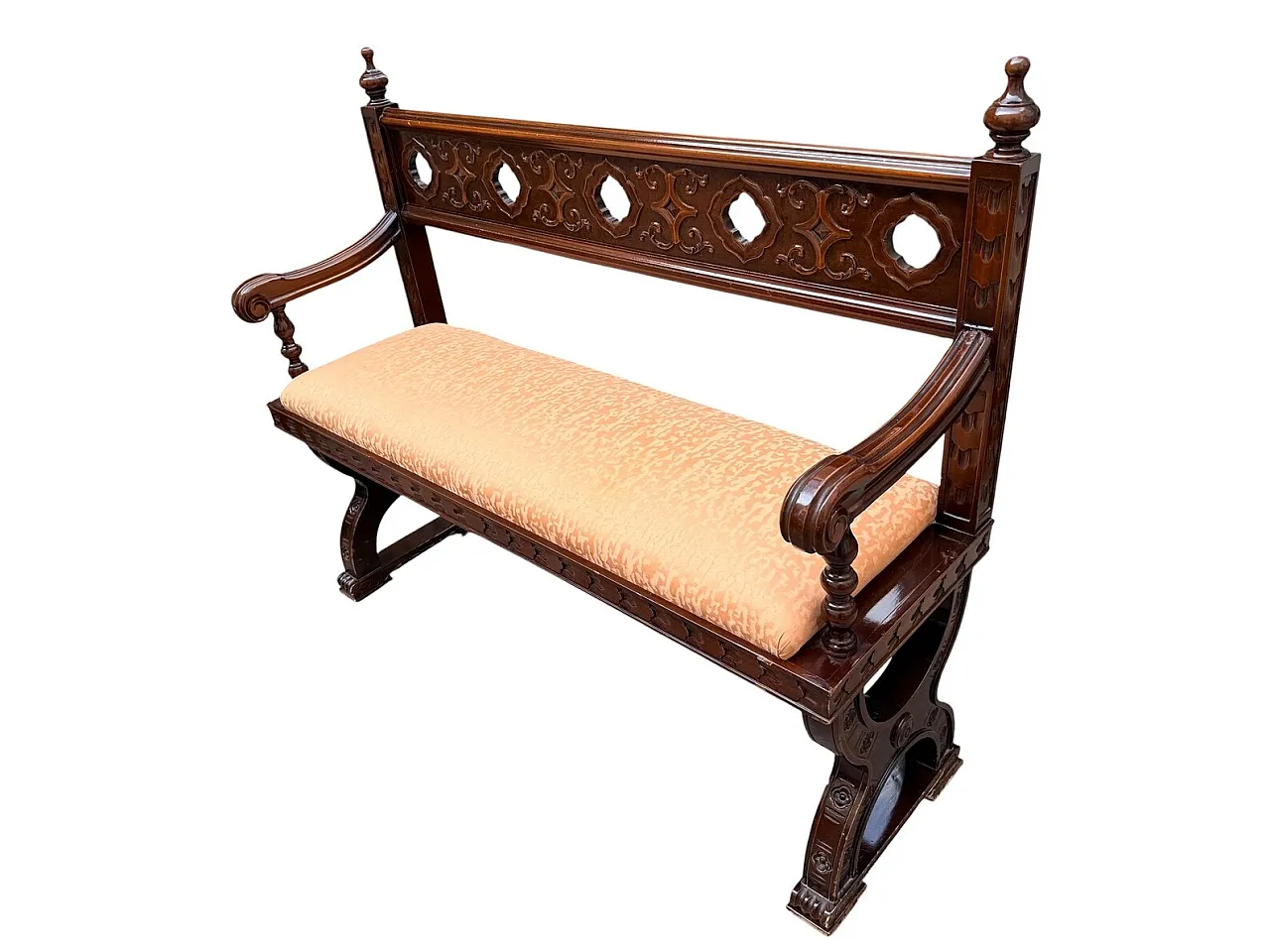 Neo-Renaissance style wooden sofa, 20th century 3