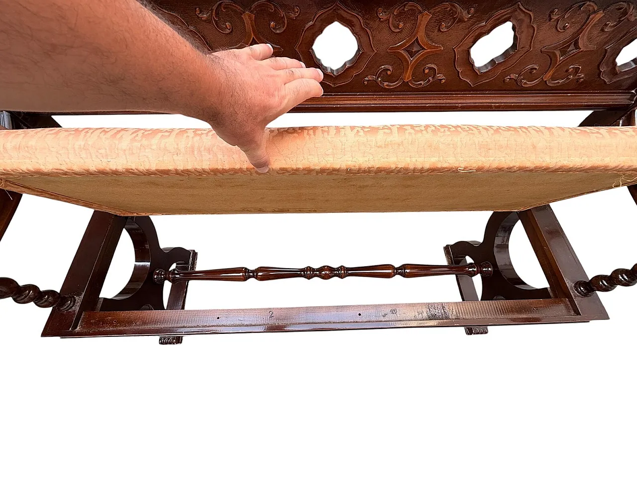 Neo-Renaissance style wooden sofa, 20th century 11