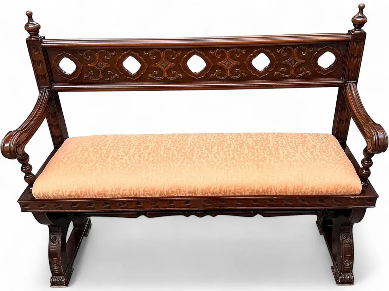 Neo-Renaissance style wooden sofa, 20th century 13