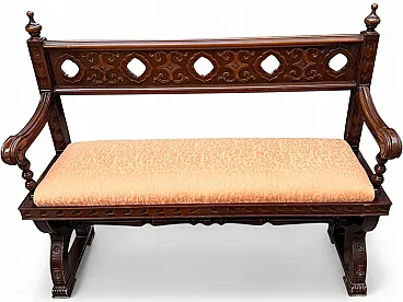 Neo-Renaissance style wooden sofa, 20th century