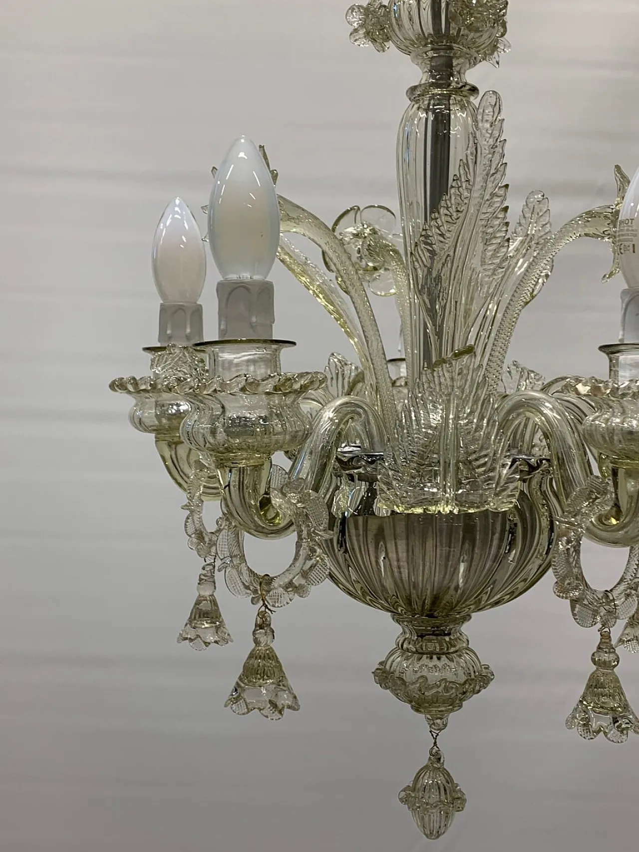 Lampadario in vetro di Murano e ferro attribuito a Galliano, anni '50 3