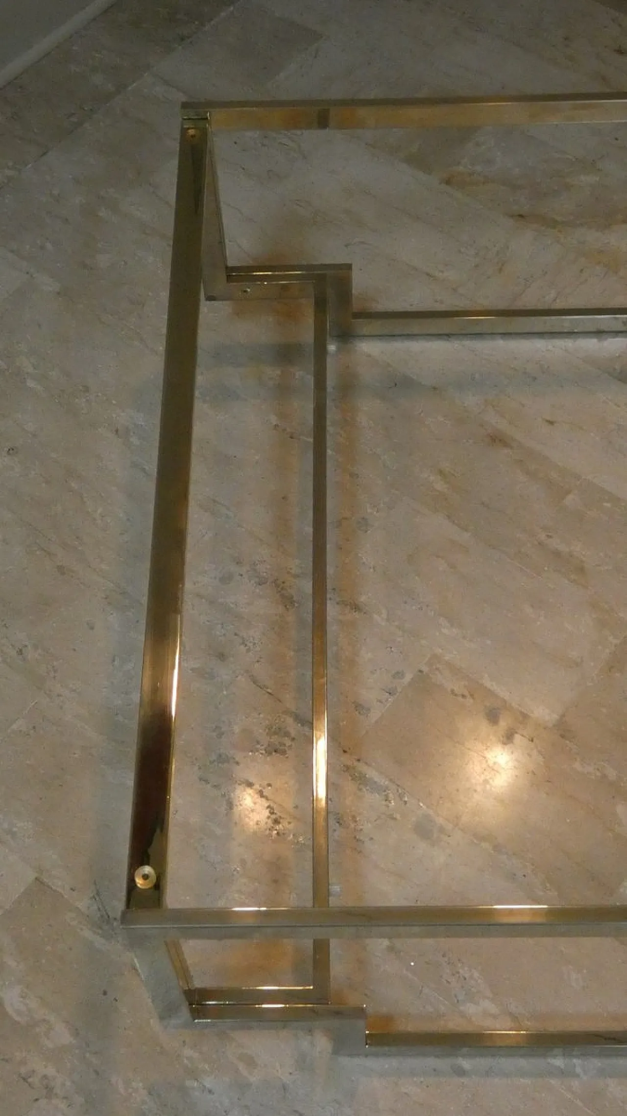 Amber glass coffee table with geometric structure, Italy, 1970s 13