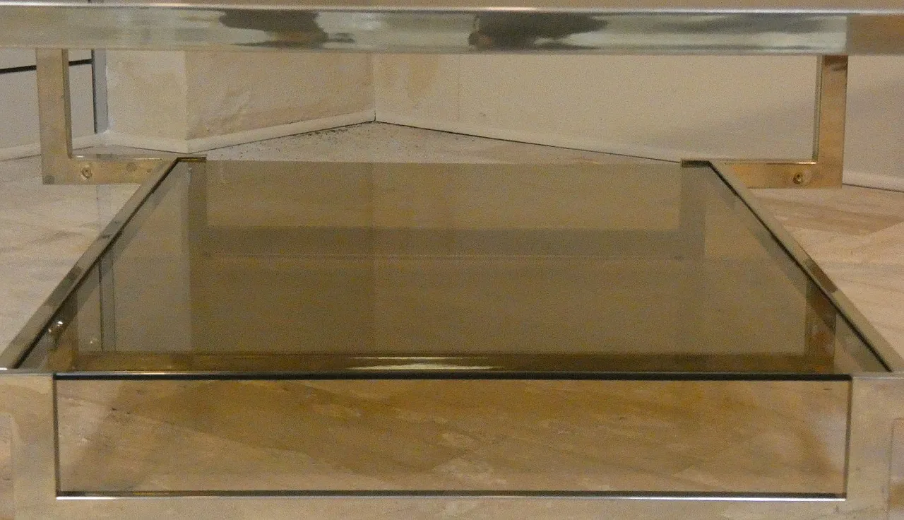 Amber glass coffee table with geometric structure, Italy, 1970s 16