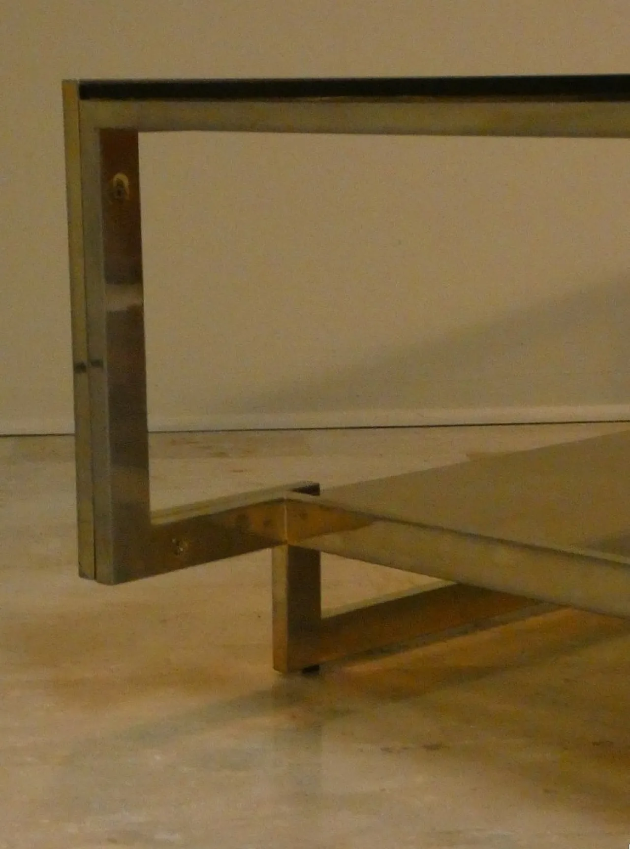 Amber glass coffee table with geometric structure, Italy, 1970s 18