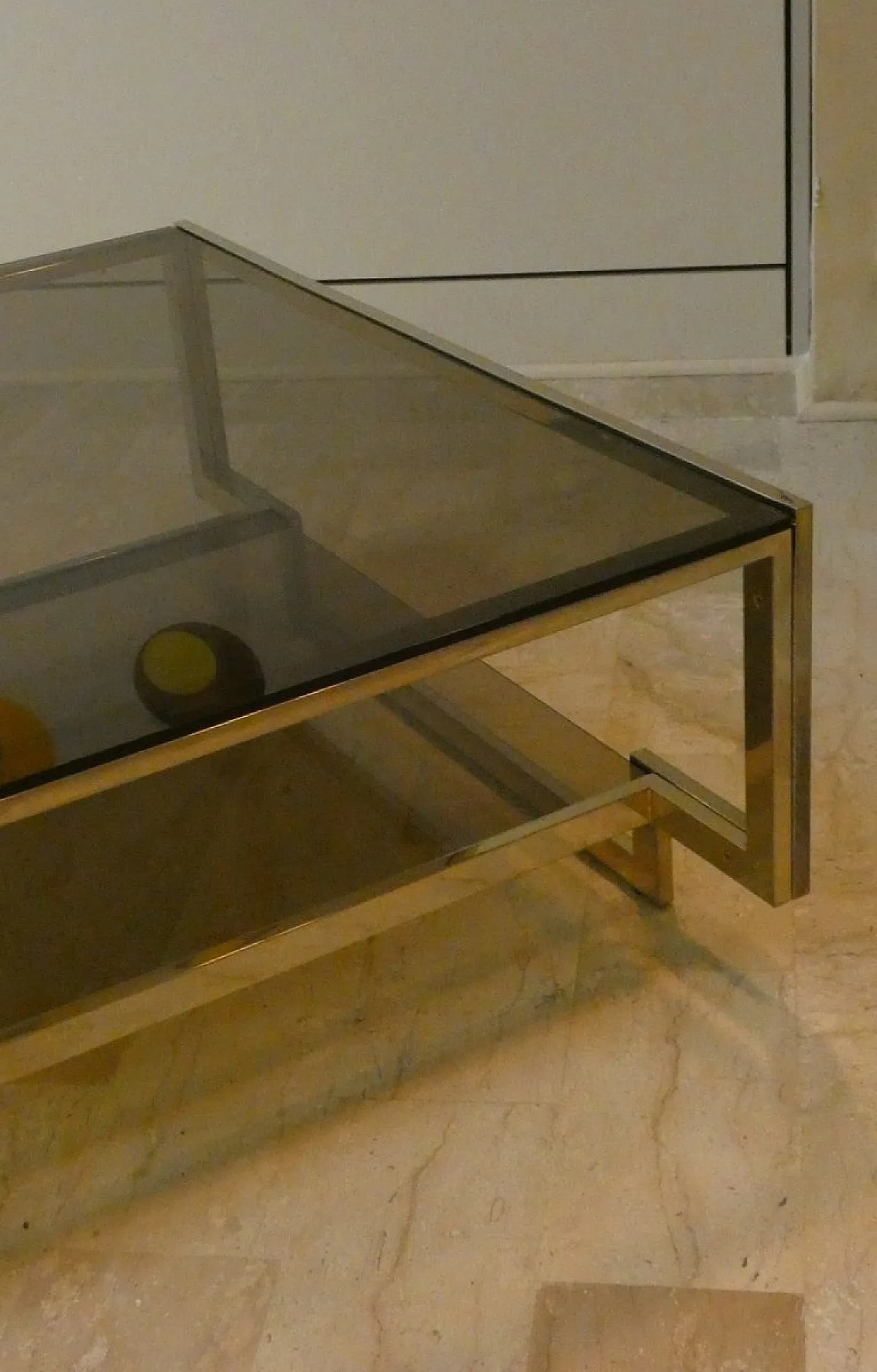 Amber glass coffee table with geometric structure, Italy, 1970s 19