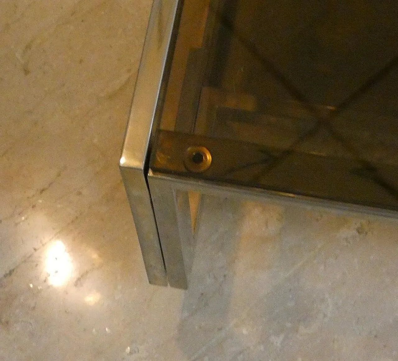 Amber glass coffee table with geometric structure, Italy, 1970s 20