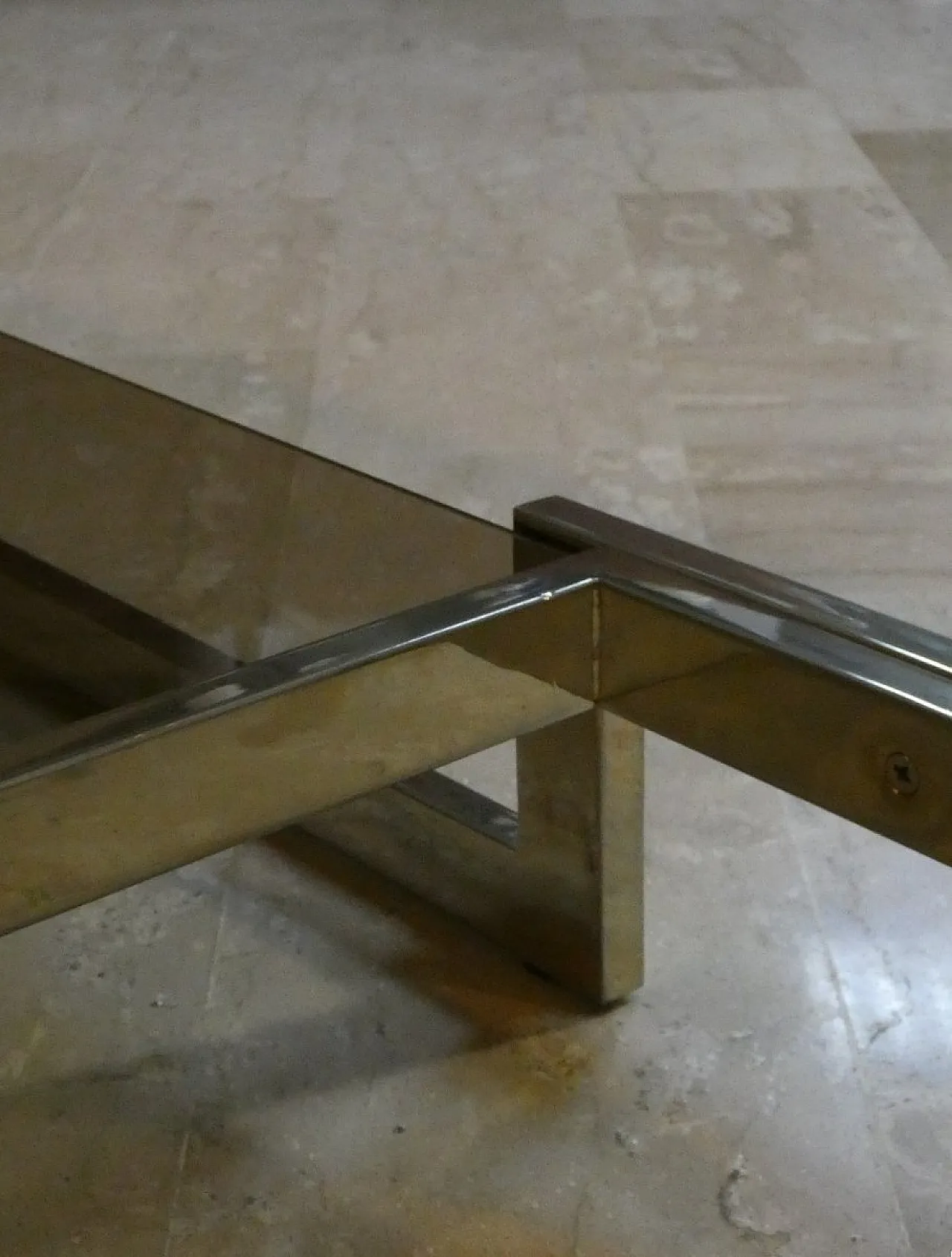 Amber glass coffee table with geometric structure, Italy, 1970s 22
