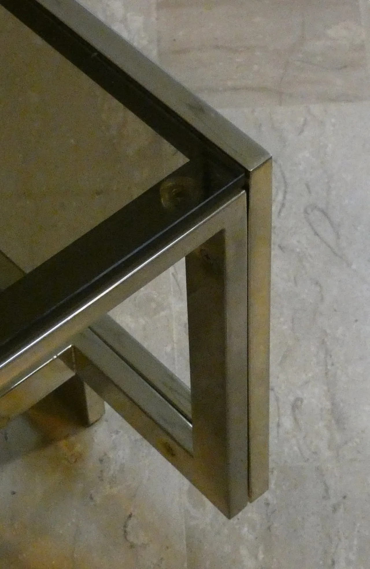 Amber glass coffee table with geometric structure, Italy, 1970s 23