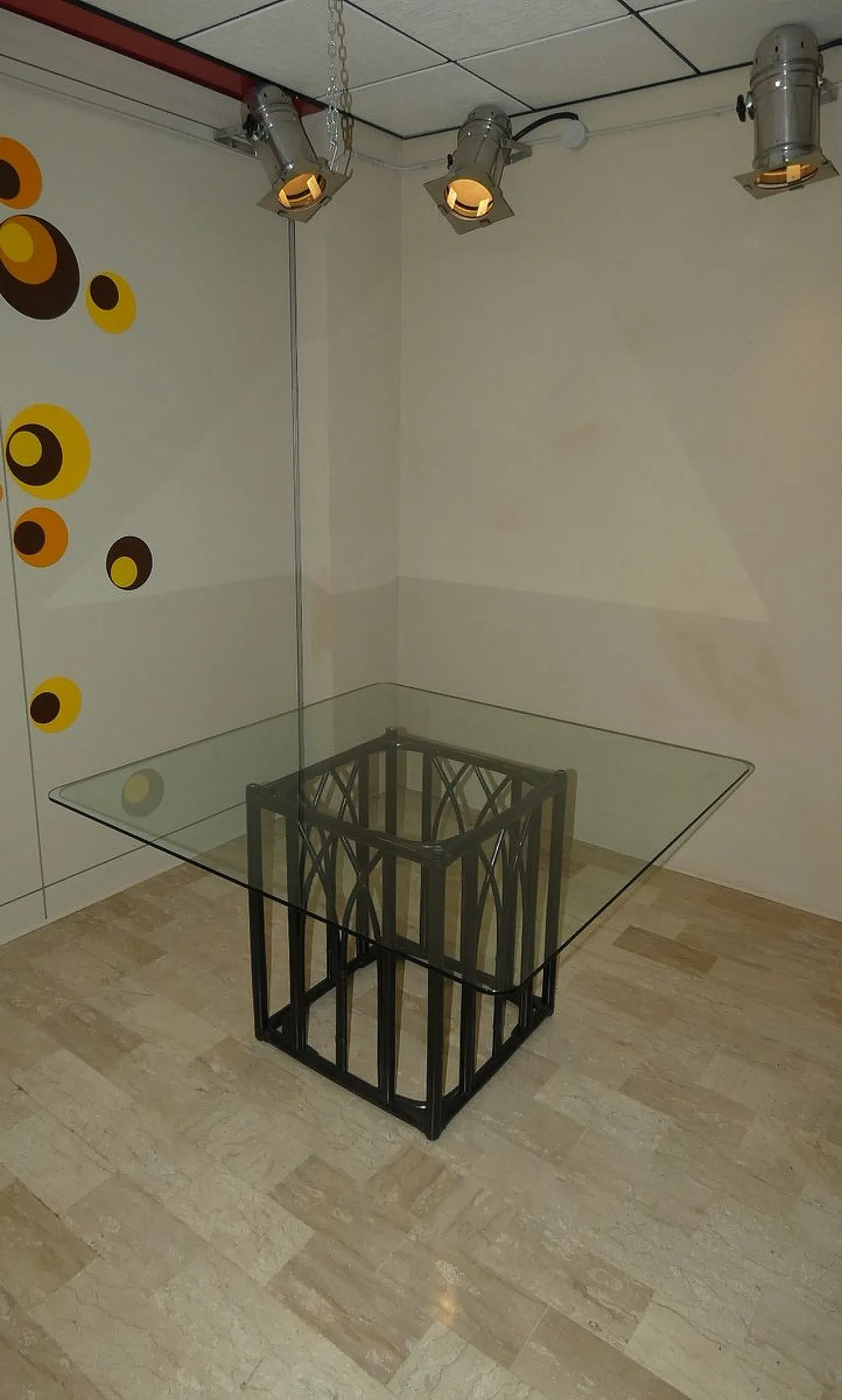 Italian Black Lacquered Oak and Beech Table with Leather Trim and Tempered Glass Top by Gasparucci Italo, 1970s 4