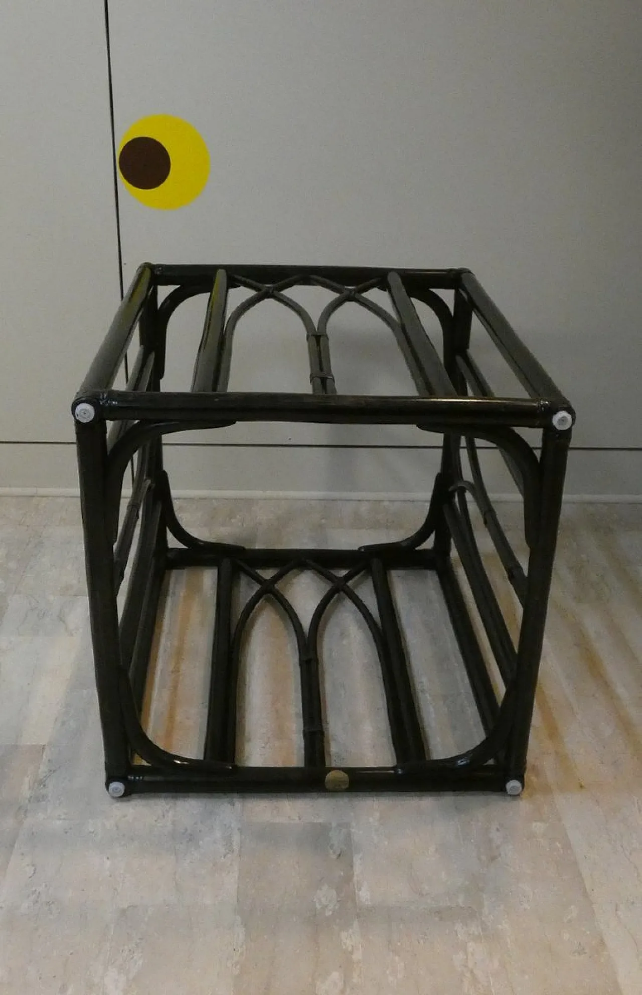 Italian Black Lacquered Oak and Beech Table with Leather Trim and Tempered Glass Top by Gasparucci Italo, 1970s 11