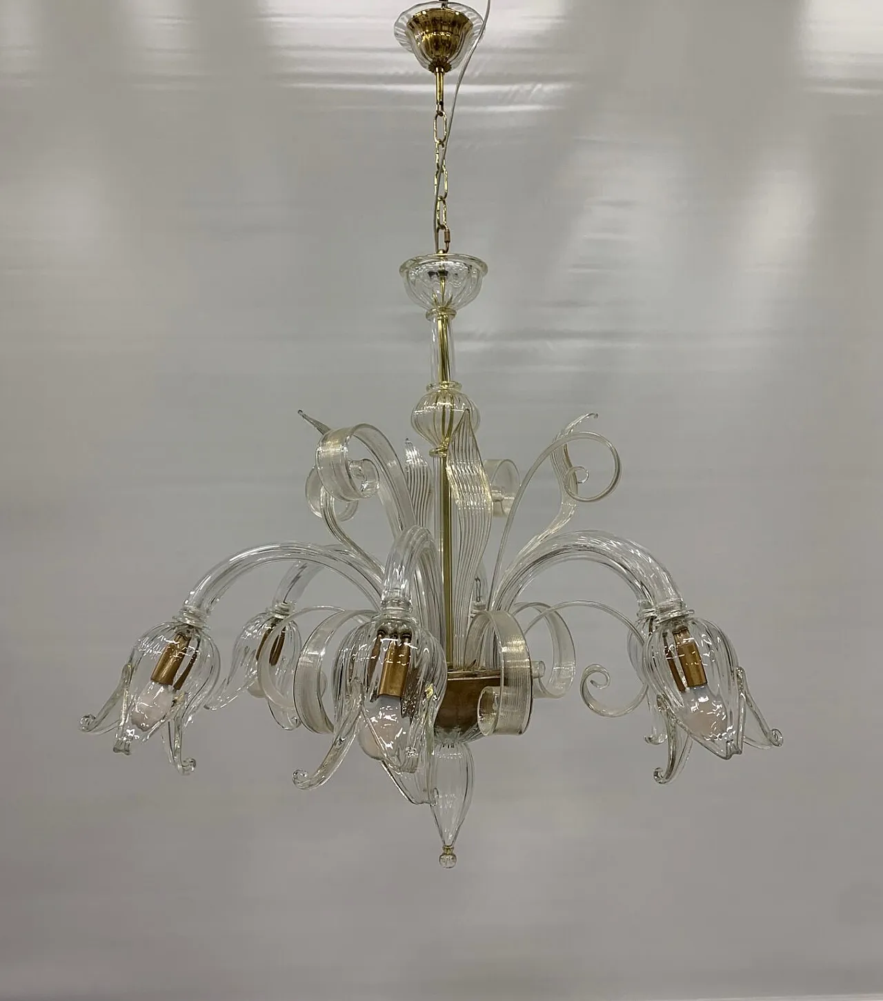 Lampadario a tubi in vetro di Murano attribuito a Seguso, anni '70 3