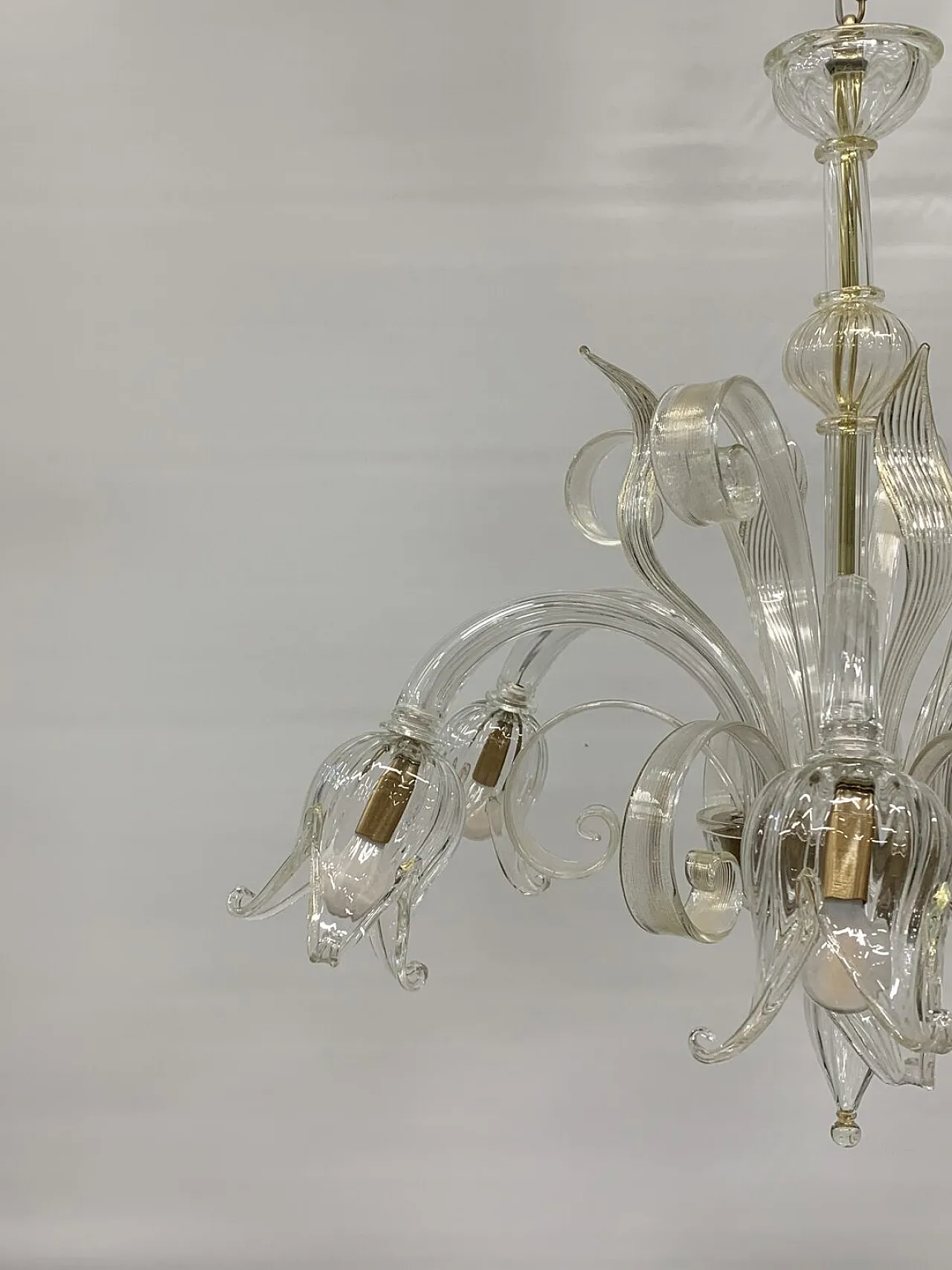 Lampadario a tubi in vetro di Murano attribuito a Seguso, anni '70 6