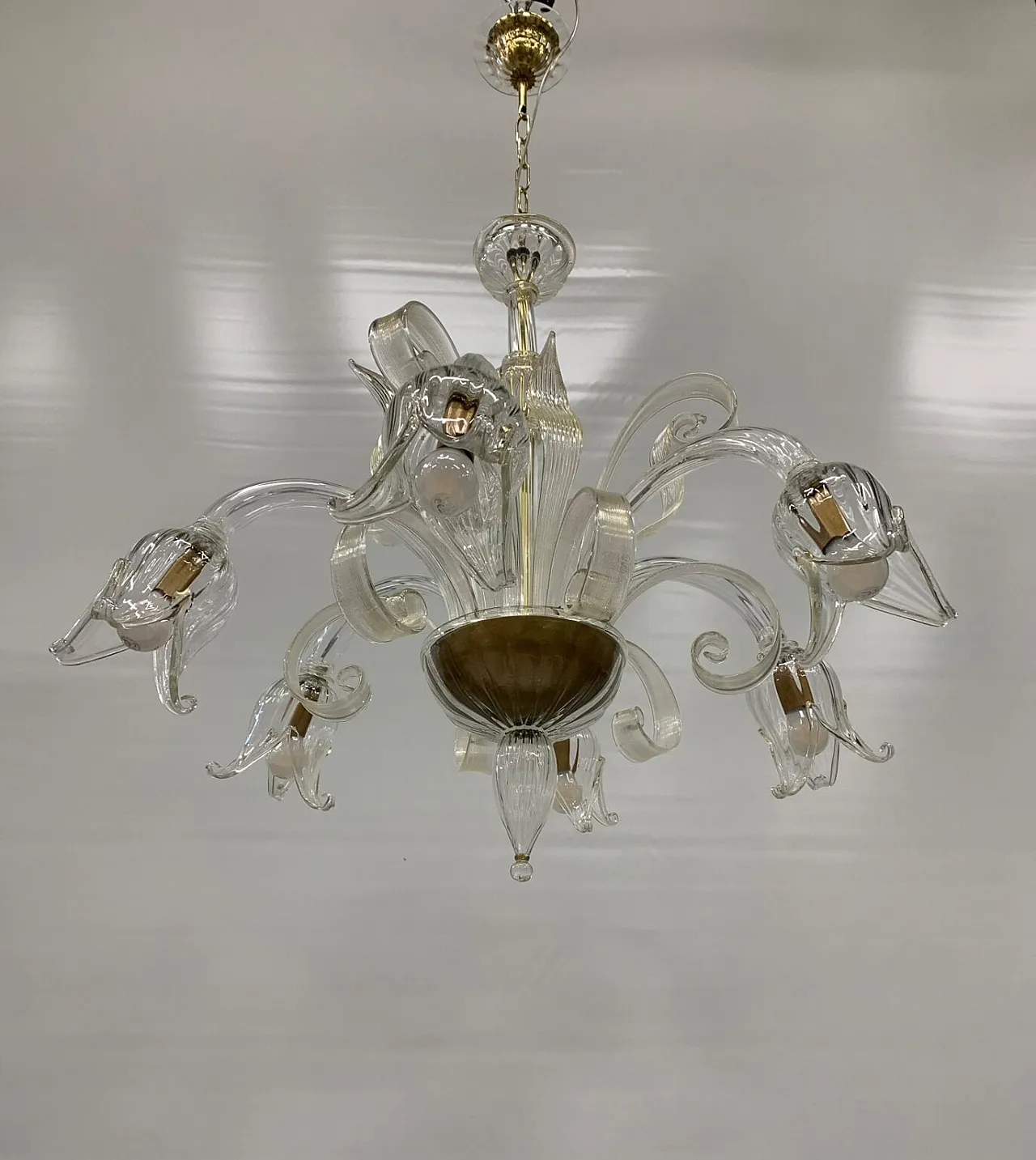 Lampadario a tubi in vetro di Murano attribuito a Seguso, anni '70 7