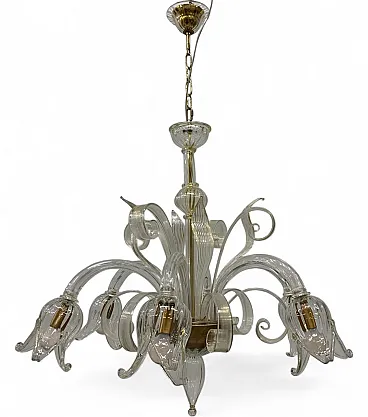 Murano glass tube chandelier attributed to Seguso, 1970s
