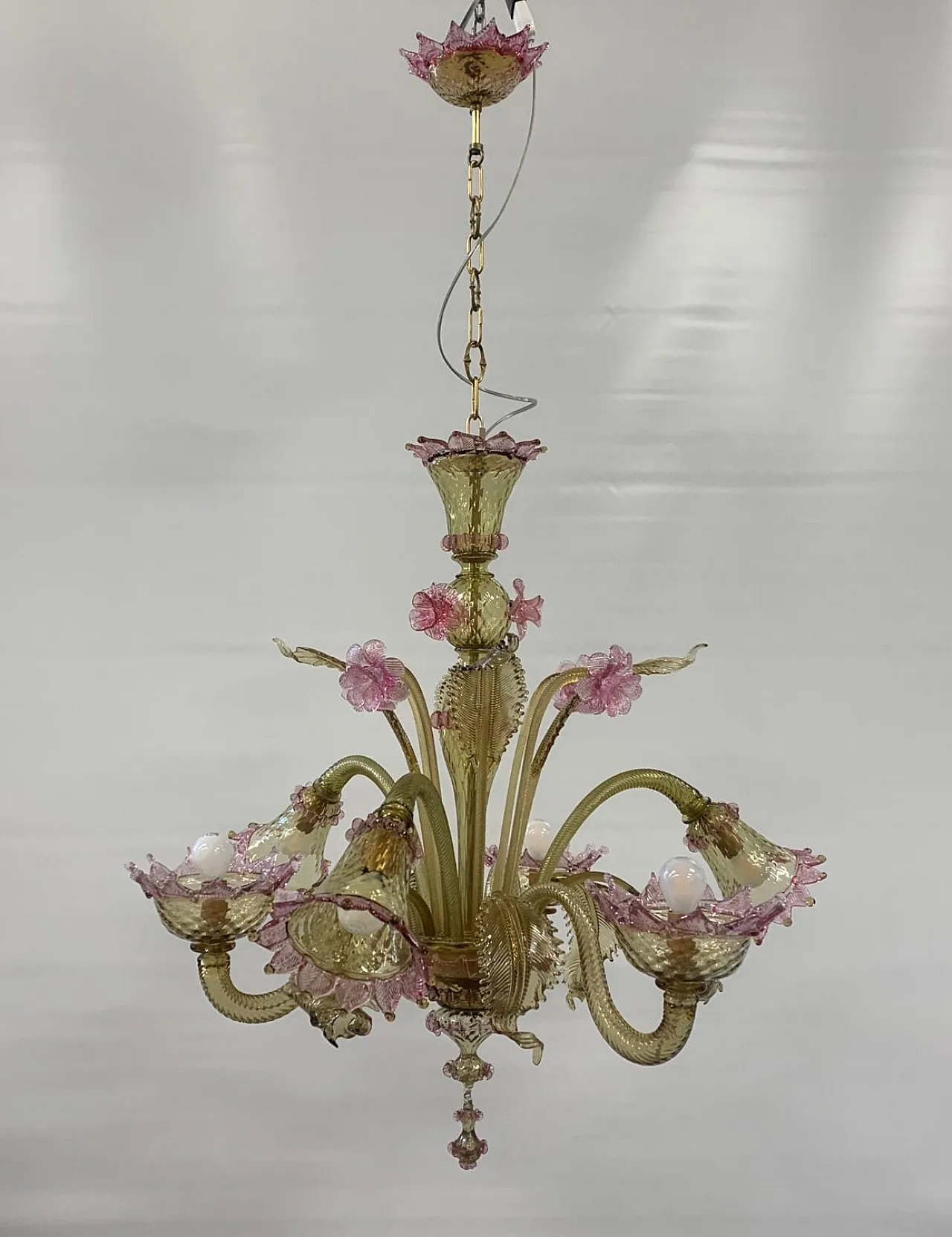 Lampadario in vetro di Murano attribuito a Cesare Toso, anni '60 4