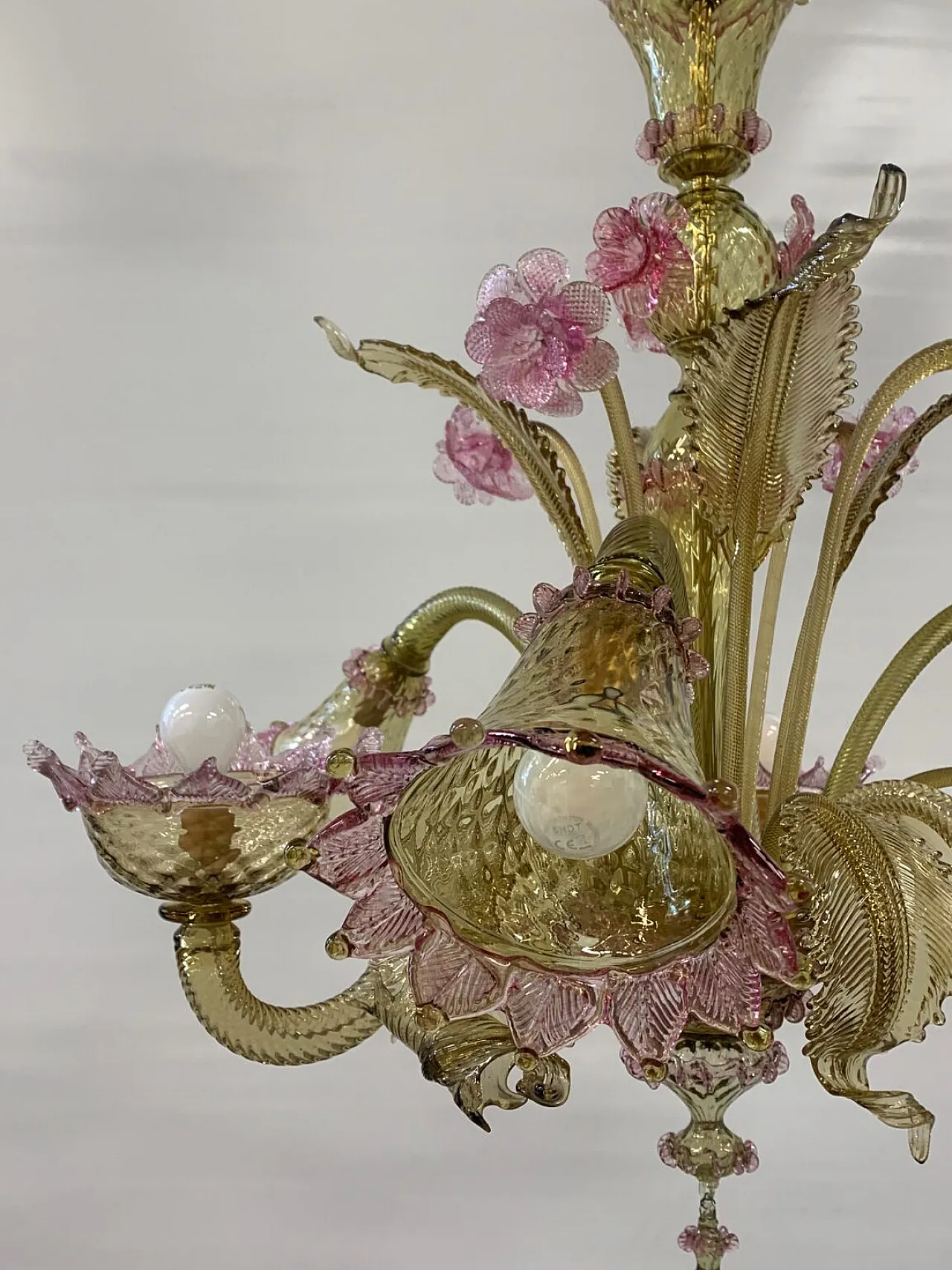 Lampadario in vetro di Murano attribuito a Cesare Toso, anni '60 5