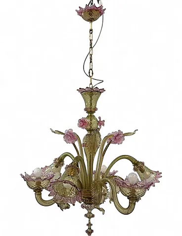 Murano glass chandelier attributed to Cesare Toso, 1960s