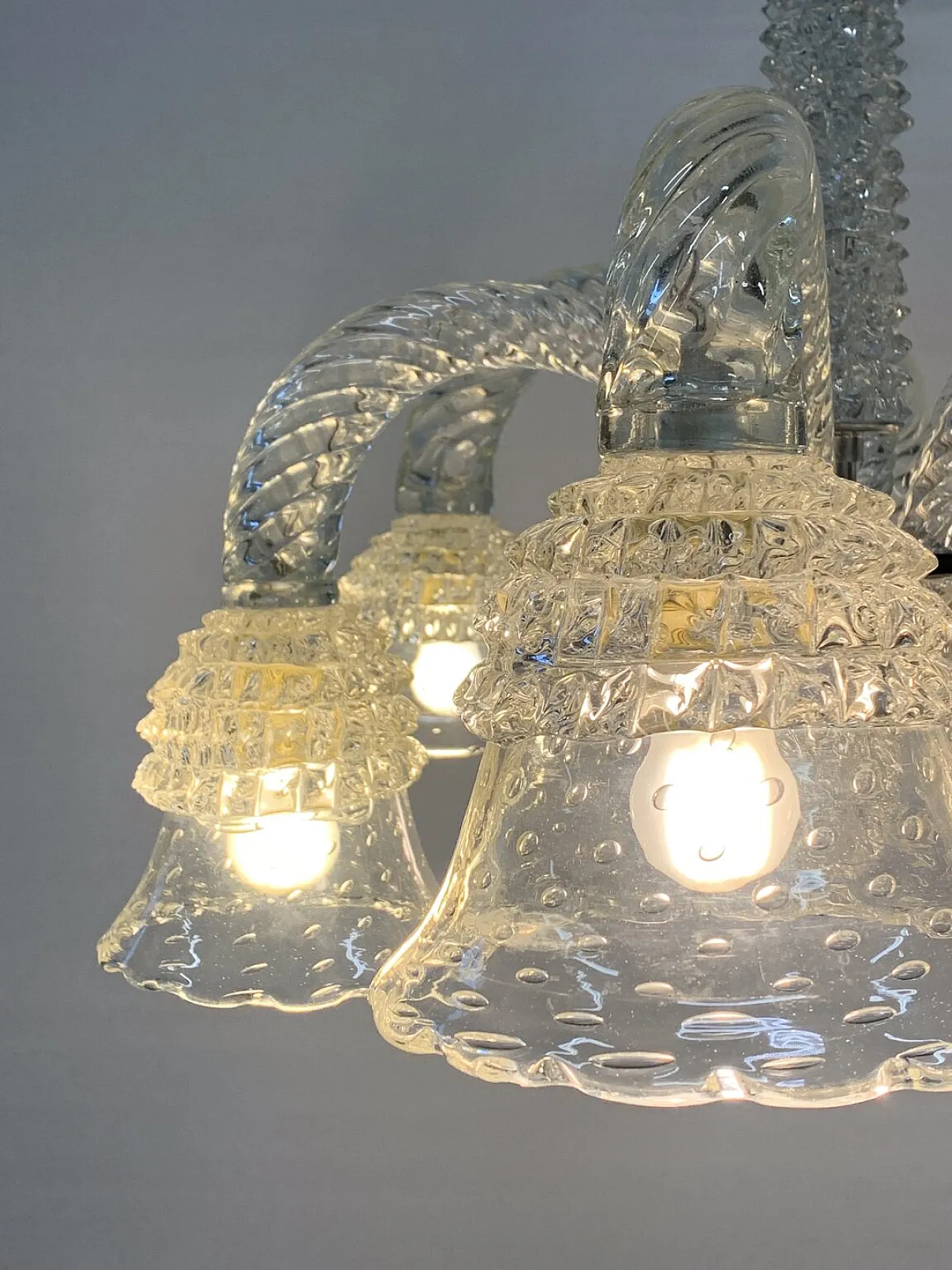 Lampadario in vetro di Murano rostrato, anni '50 5