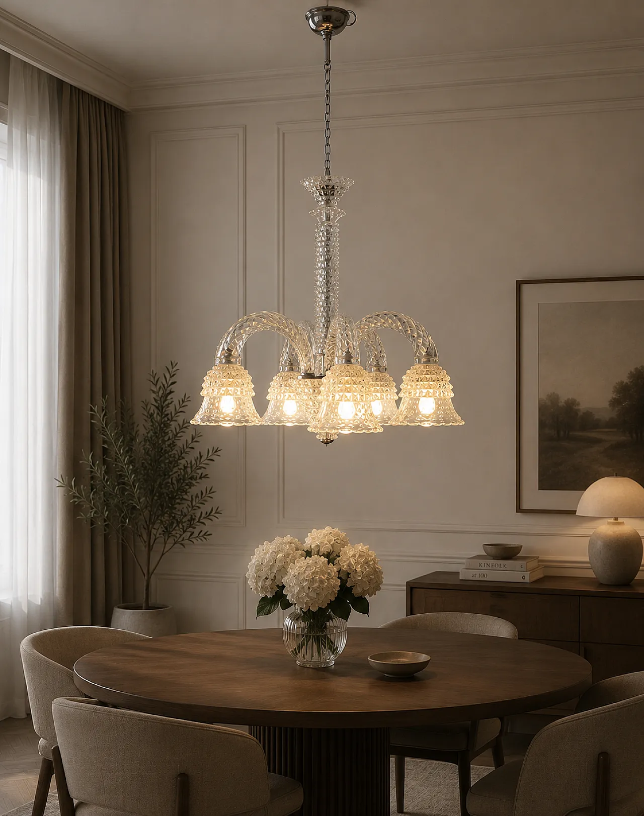 Lampadario in vetro di Murano rostrato, anni '50 6