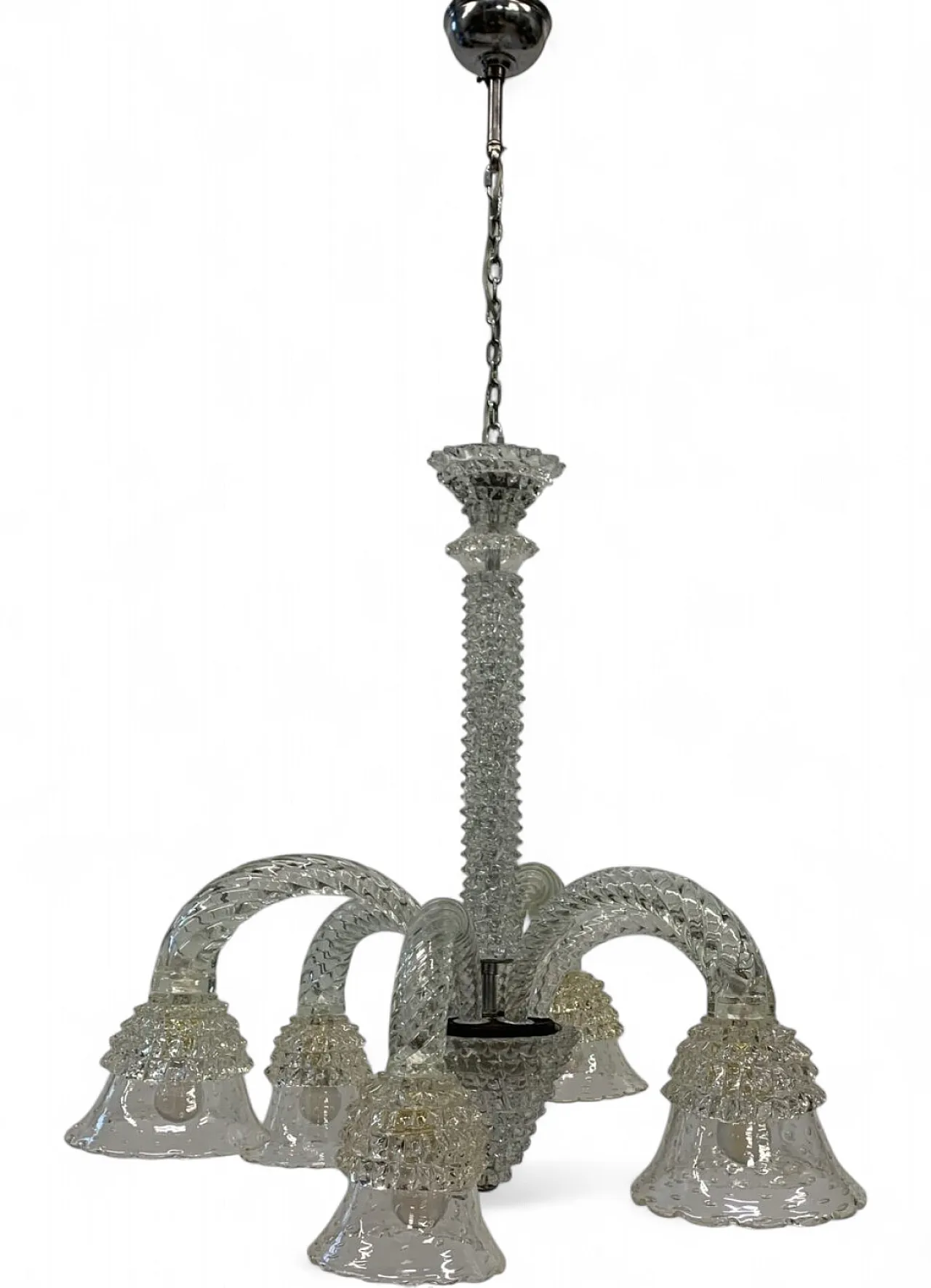 Lampadario in vetro di Murano rostrato, anni '50 7
