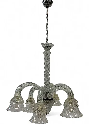 Rostered Murano glass chandelier, 1950s