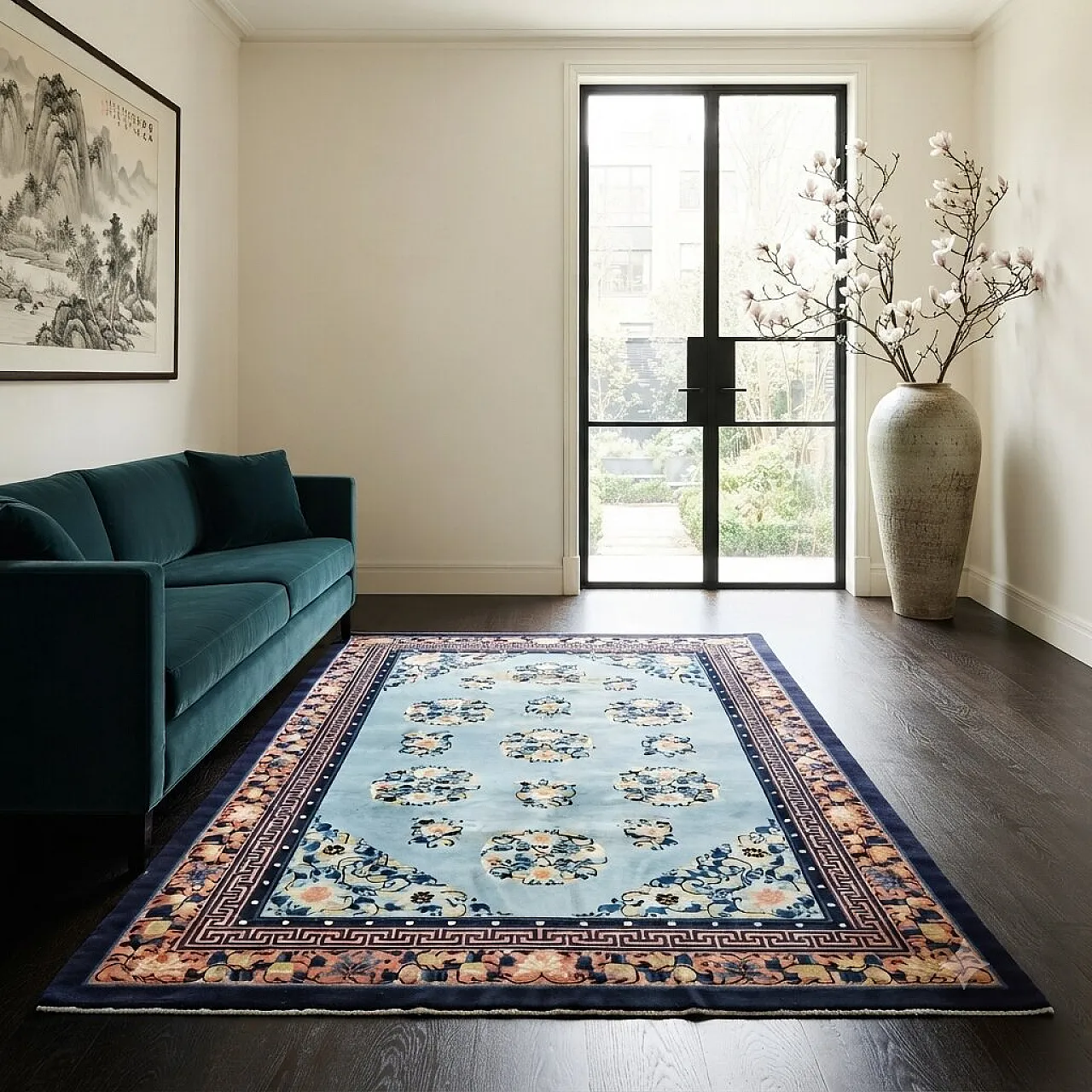 Beijing rug in cotton and wool, 20th century 2