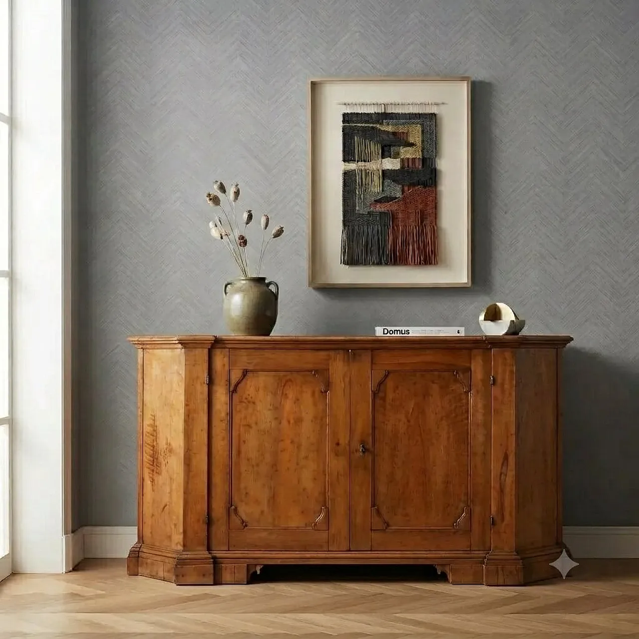 Baroque notched sideboard in walnut, 18th century 2