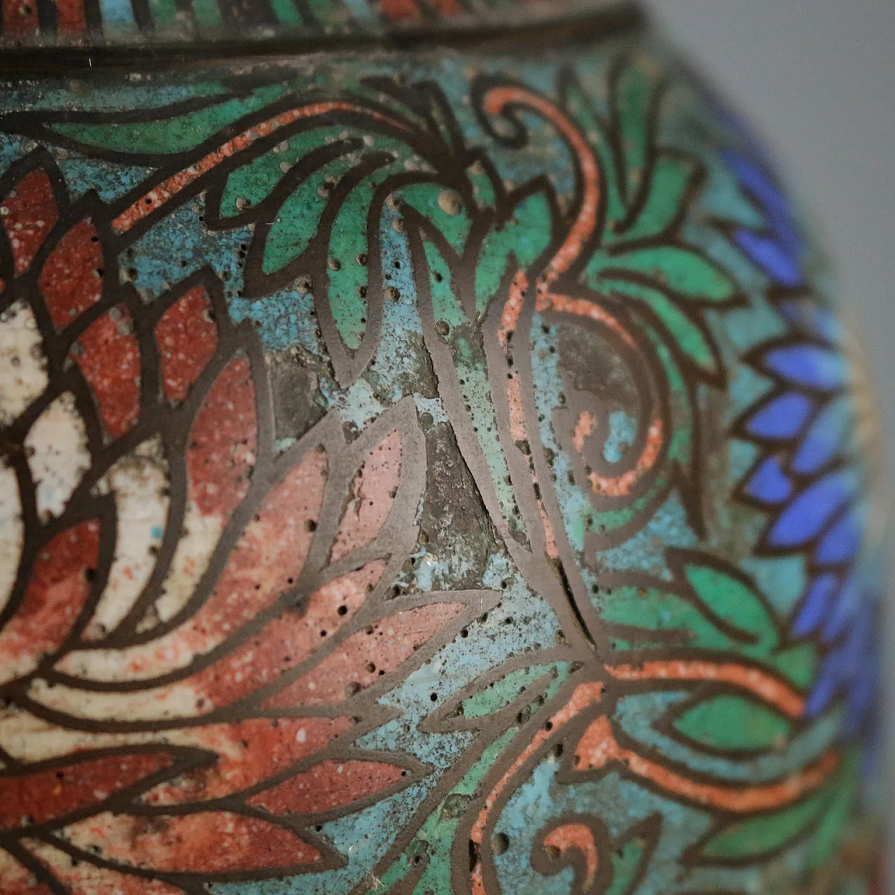 Vaso in bronzo Cloisonné, '900 6