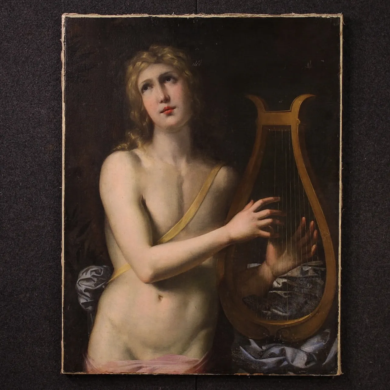 Dipinto mitologico Apollo suona la lira, '600 1