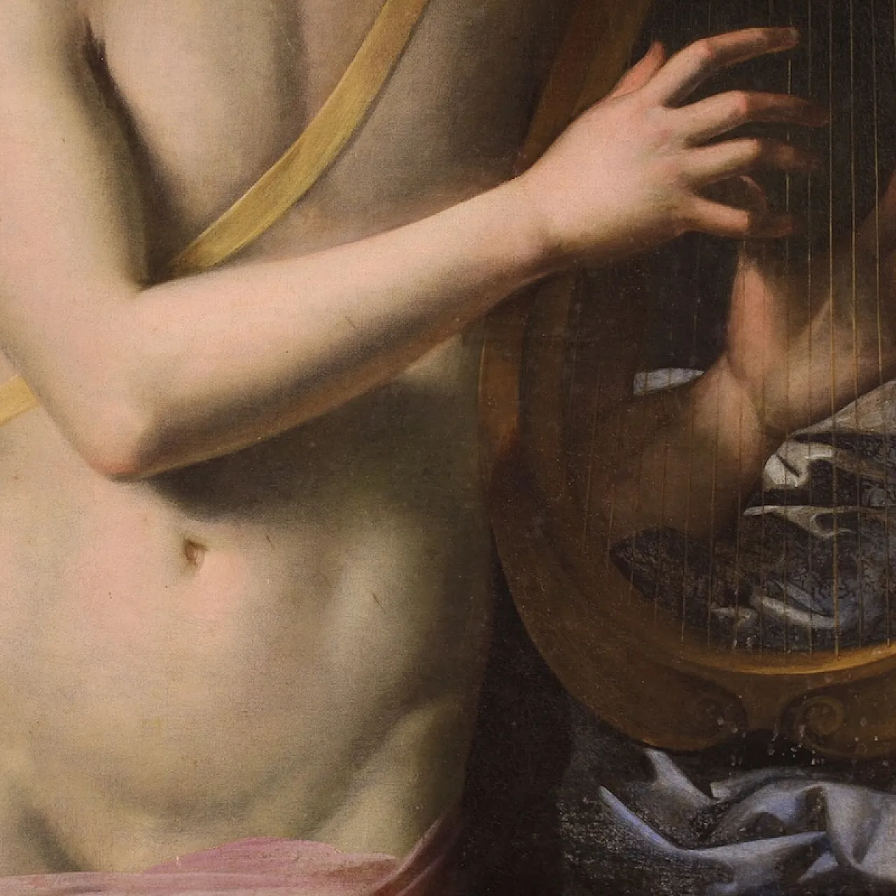 Dipinto mitologico Apollo suona la lira, '600 12