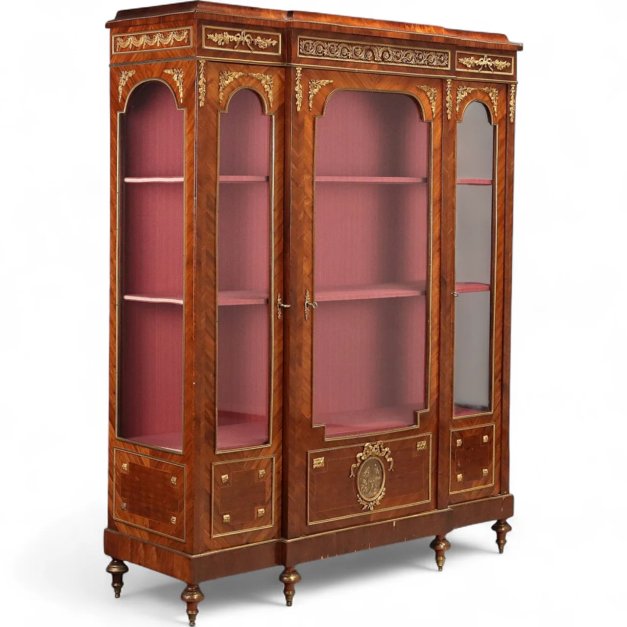 Libreria in Bois de Violette con bronzi cesellati e dorati, '800 11