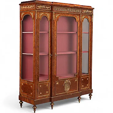 Libreria in Bois de Violette con bronzi cesellati e dorati, '800