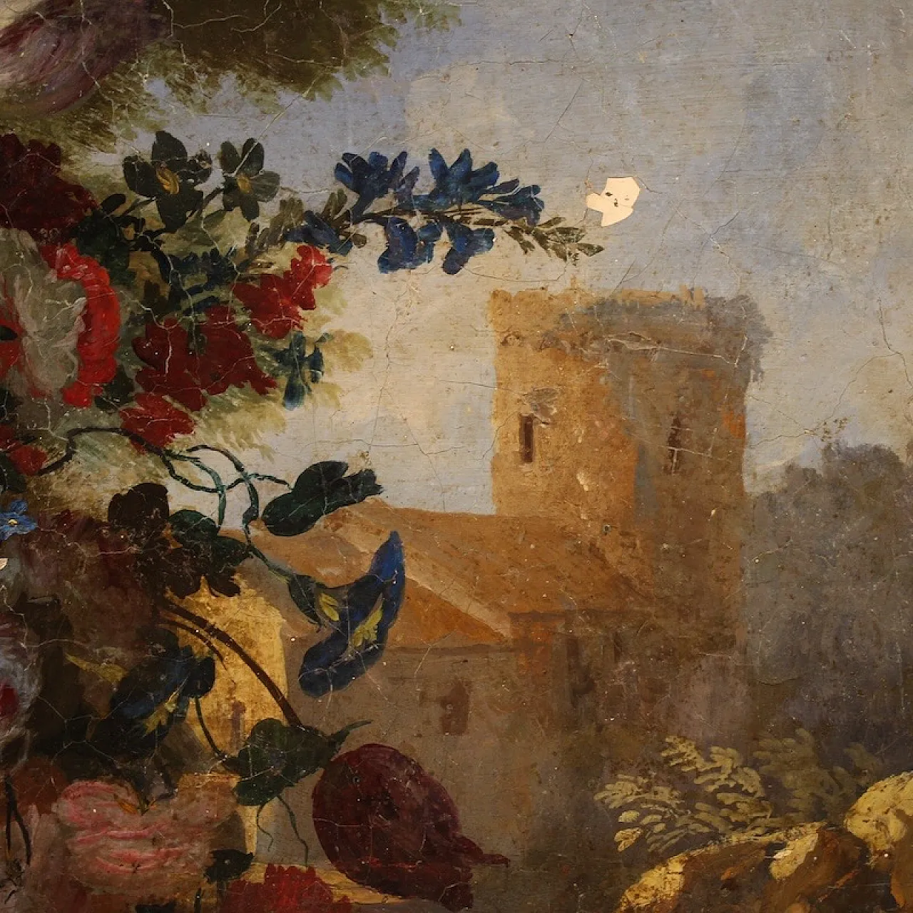 Dipinto italiano ovale natura morta, '700 5