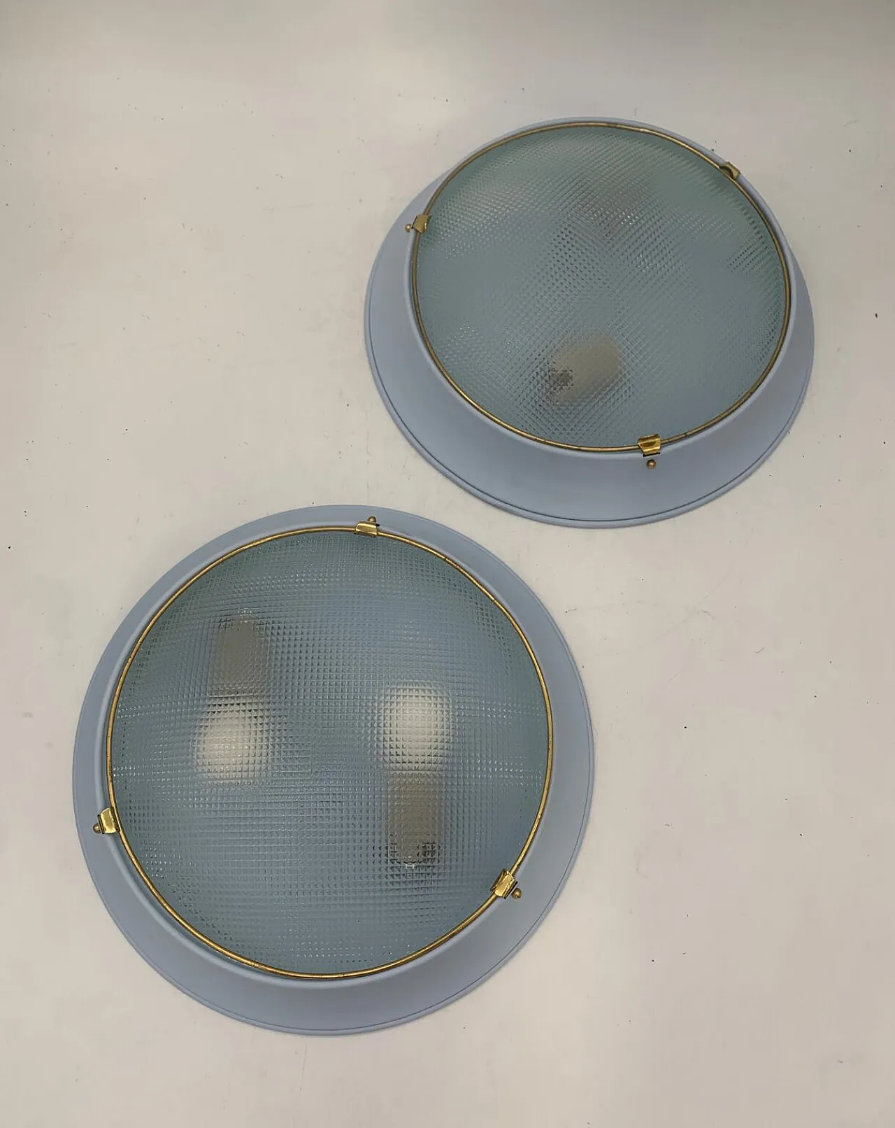 Coppia di plafoniere in vetro violaceo di Fontana Arte, anni '60 3