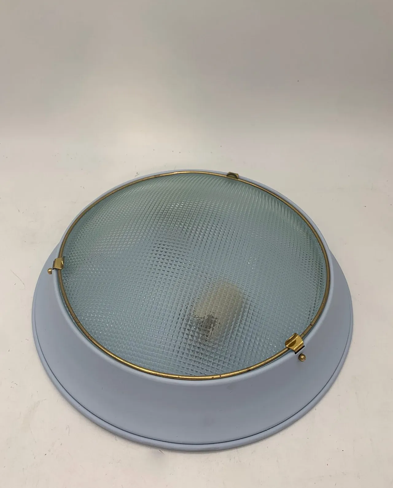 Coppia di plafoniere in vetro violaceo di Fontana Arte, anni '60 4