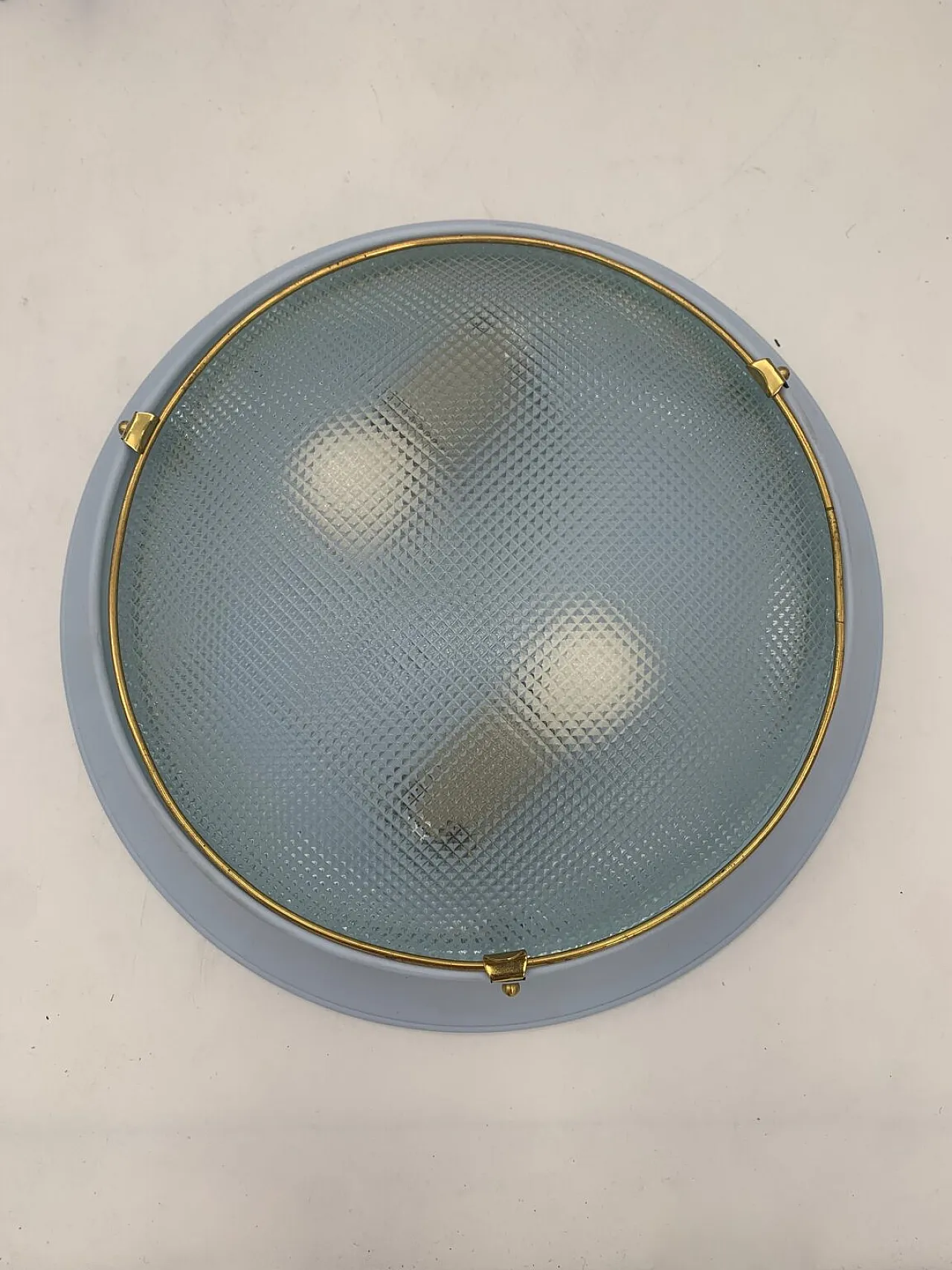 Coppia di plafoniere in vetro violaceo di Fontana Arte, anni '60 6