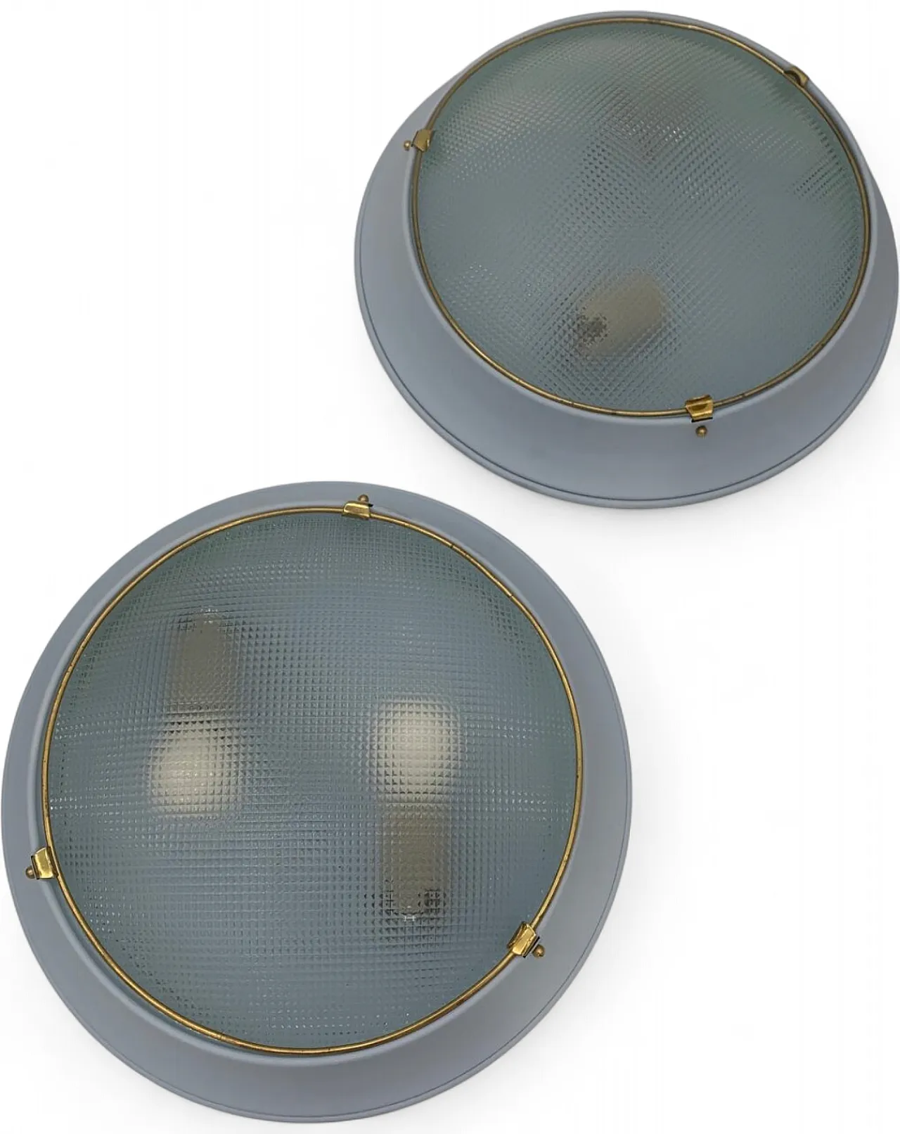 Coppia di plafoniere in vetro violaceo di Fontana Arte, anni '60 7