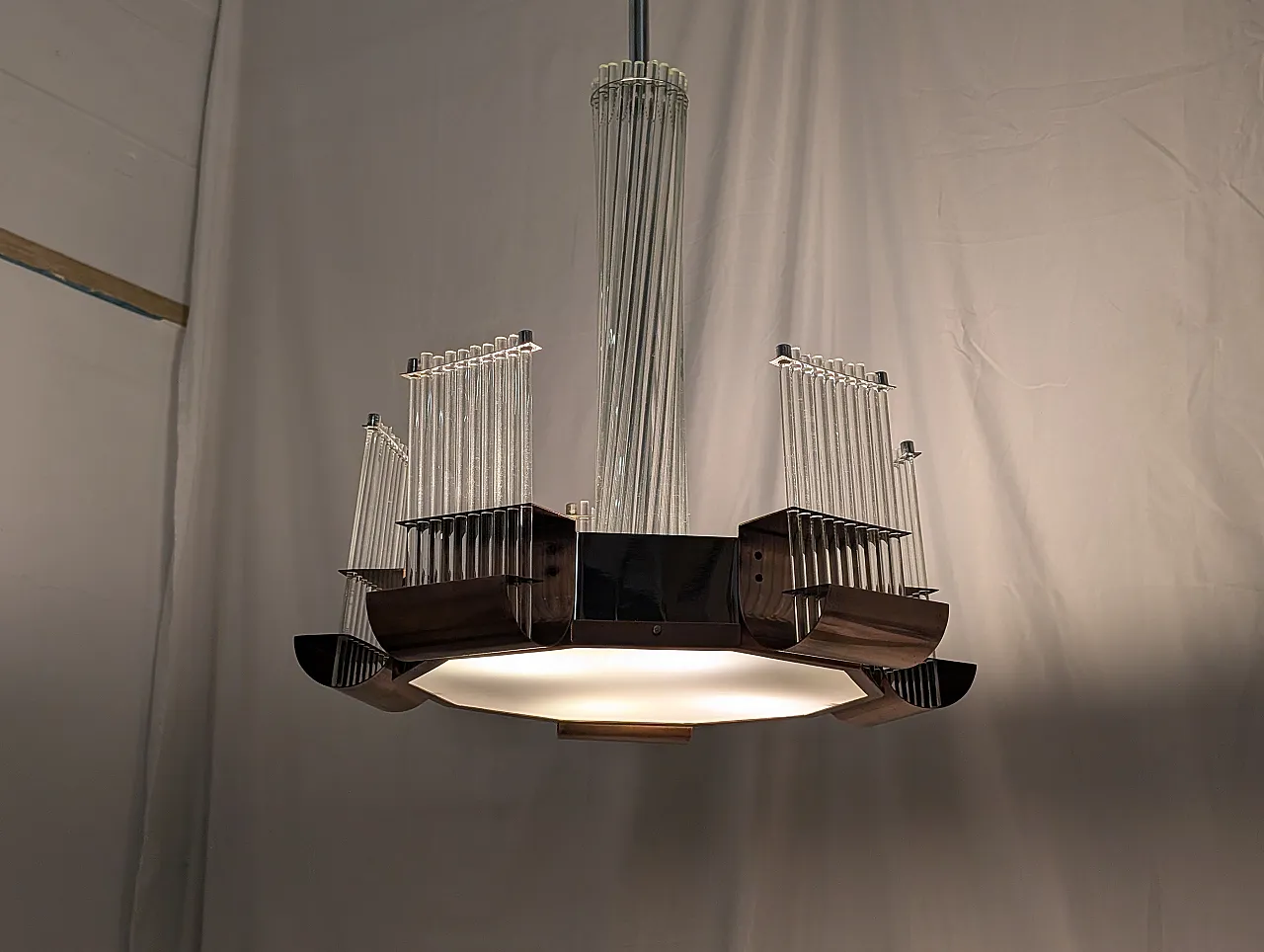 Art deco pendant chandelier, 1930s/40s 9